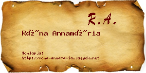Róna Annamária névjegykártya